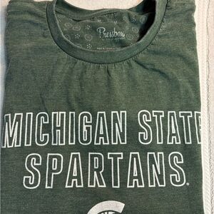 Pressbox Michigan State Spartans Green Tee